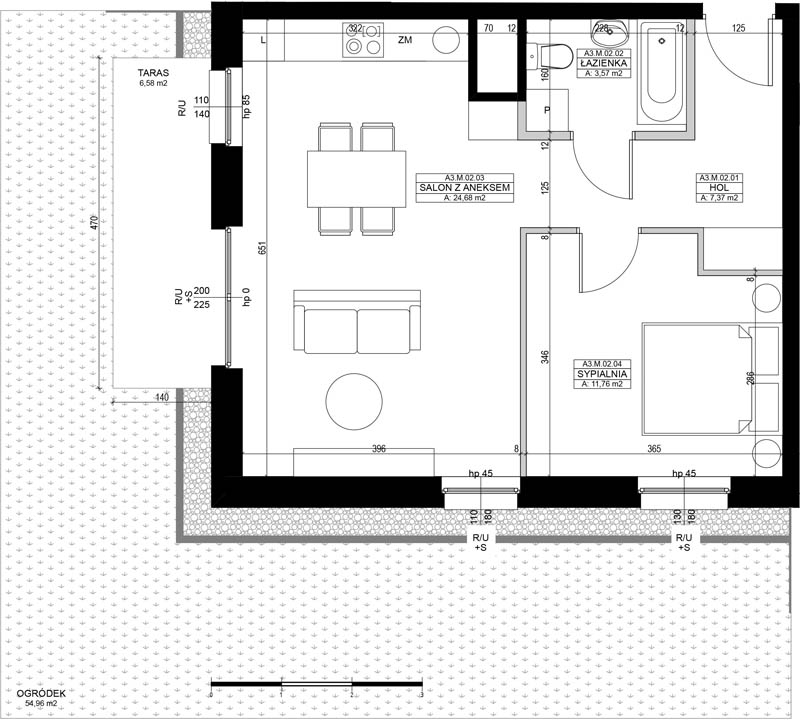 Diasfera Łódzka - I etap Łódź mieszkanie deweloperskie na  parterze z 2 pokojami