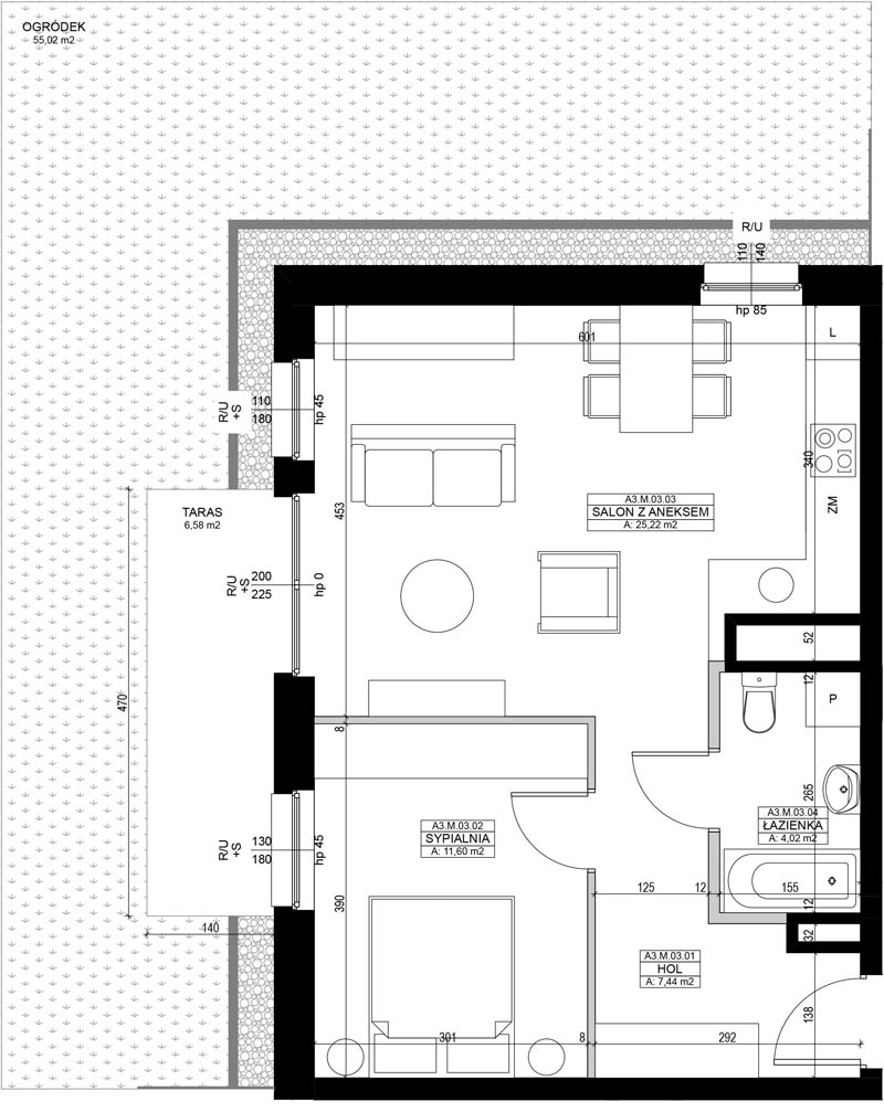 Diasfera Łódzka - I etap Łódź mieszkanie deweloperskie na  parterze z 2 pokojami