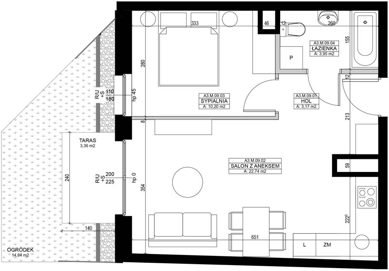 Diasfera Łódzka - I etap Łódź mieszkanie deweloperskie na  parterze z 2 pokojami