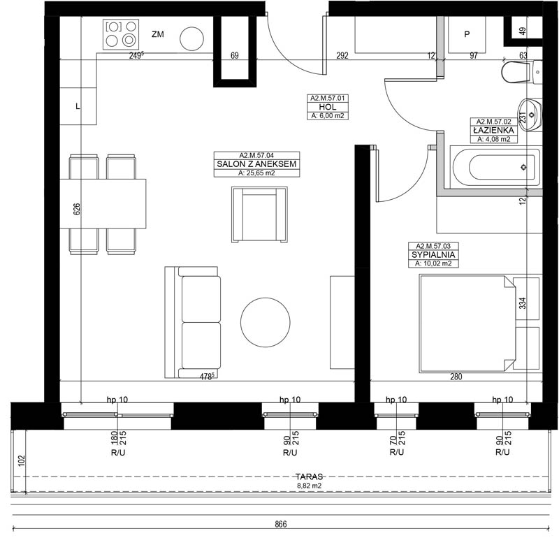Diasfera Łódzka - I etap Łódź mieszkanie deweloperskie na 6 piętrze z 2 pokojami
